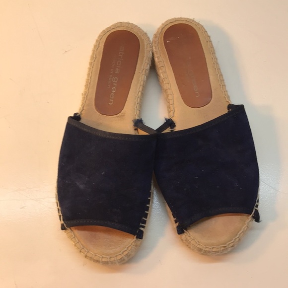 Patricia Green Blue Suede Slip-On Sandals Size 37 (US ) - Picture 2 of 15